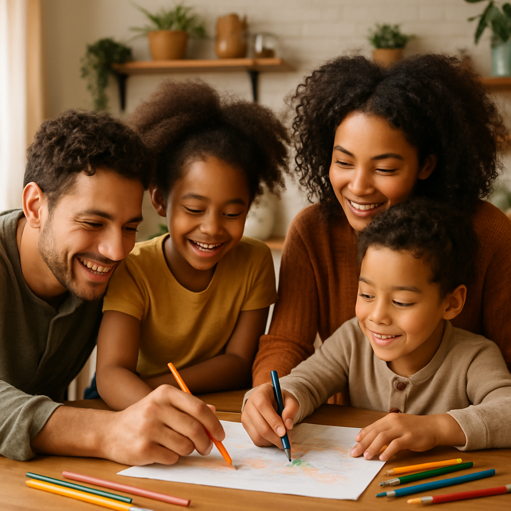 Family bonding and collaborating in nurturing environment