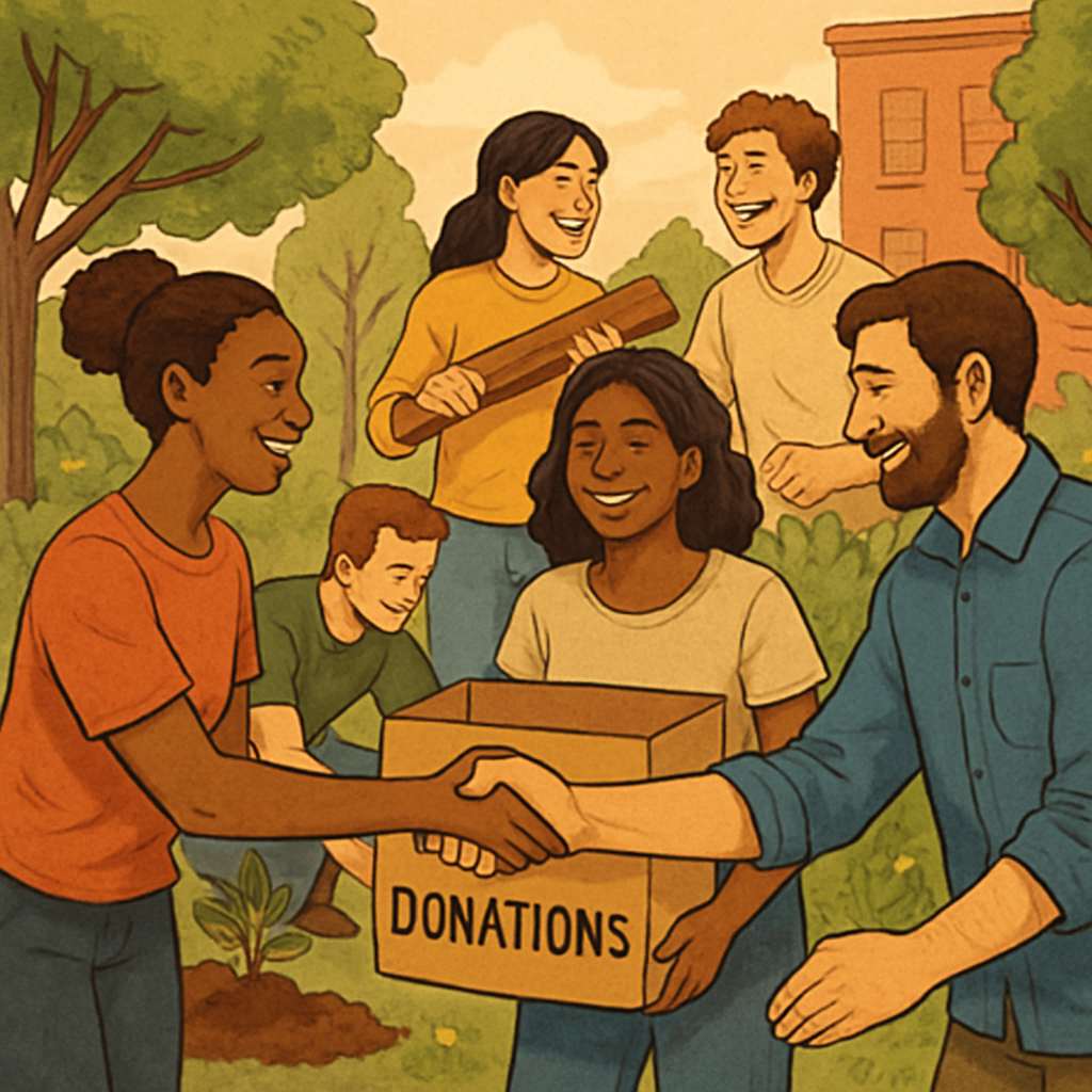 Image showcasing community collaboration and support