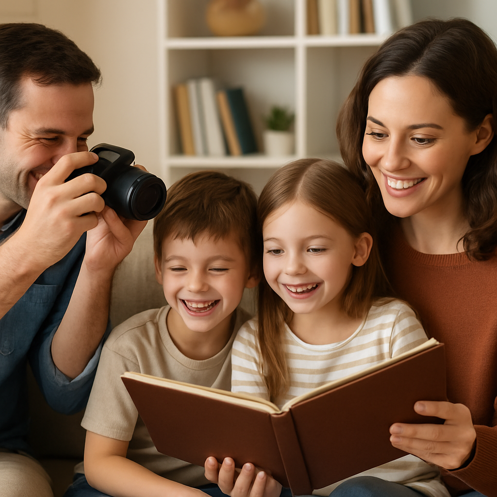Parents capturing memories and creating family narratives